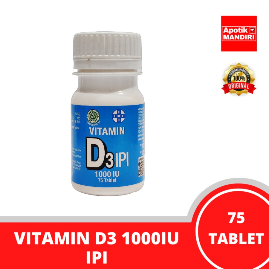 Jual VITAMIN D3 1000 IU IPI ISI 75 TABLET Shopee Indonesia
