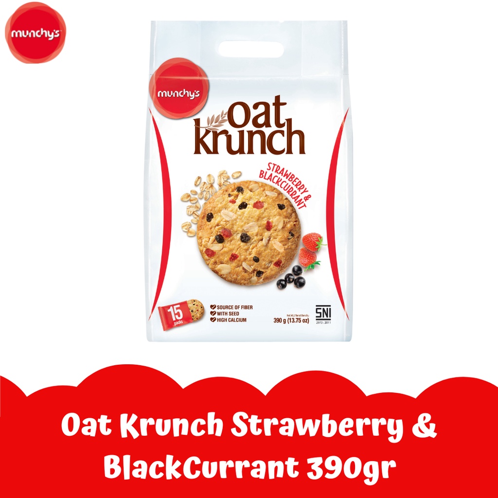 Jual Munchy's Oat Krunch Strawberry & Blackcurrant 390 gr Shopee