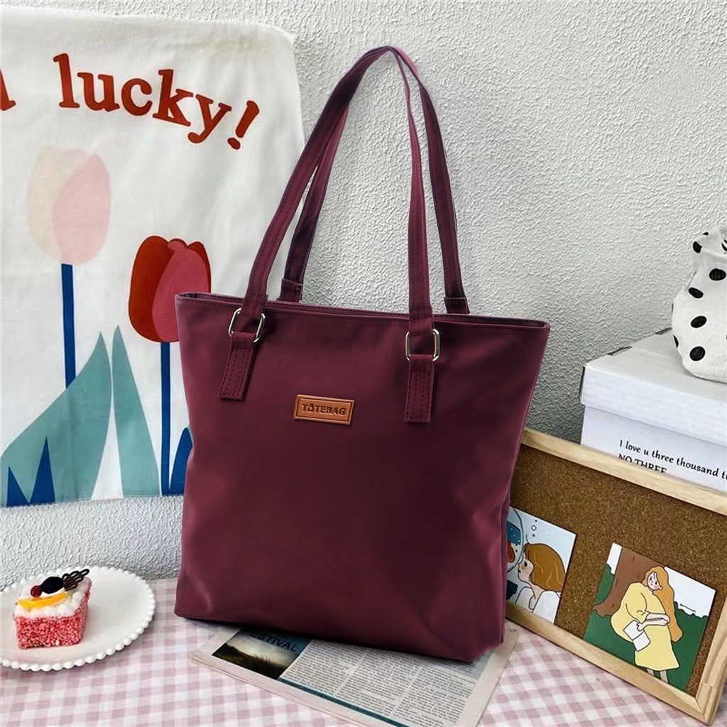 Totebag tas wanita kulit sintetis polos totebag remaja dewasa trendy