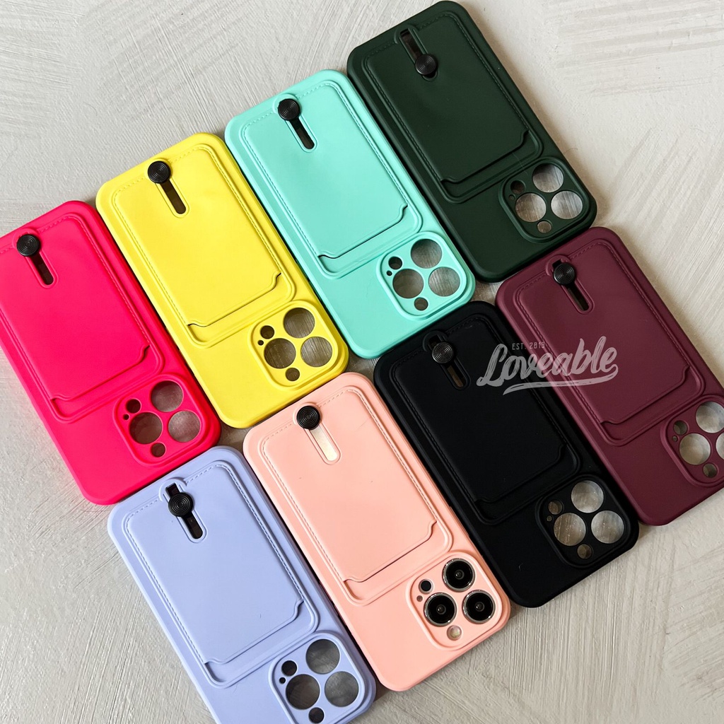 Silicone card holder case iphone for 13 pro max