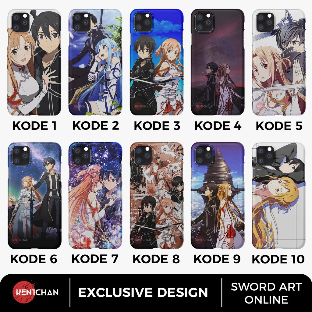 Custom Case KIRITO ASUNA 2 Sword Art Online SAO Anime