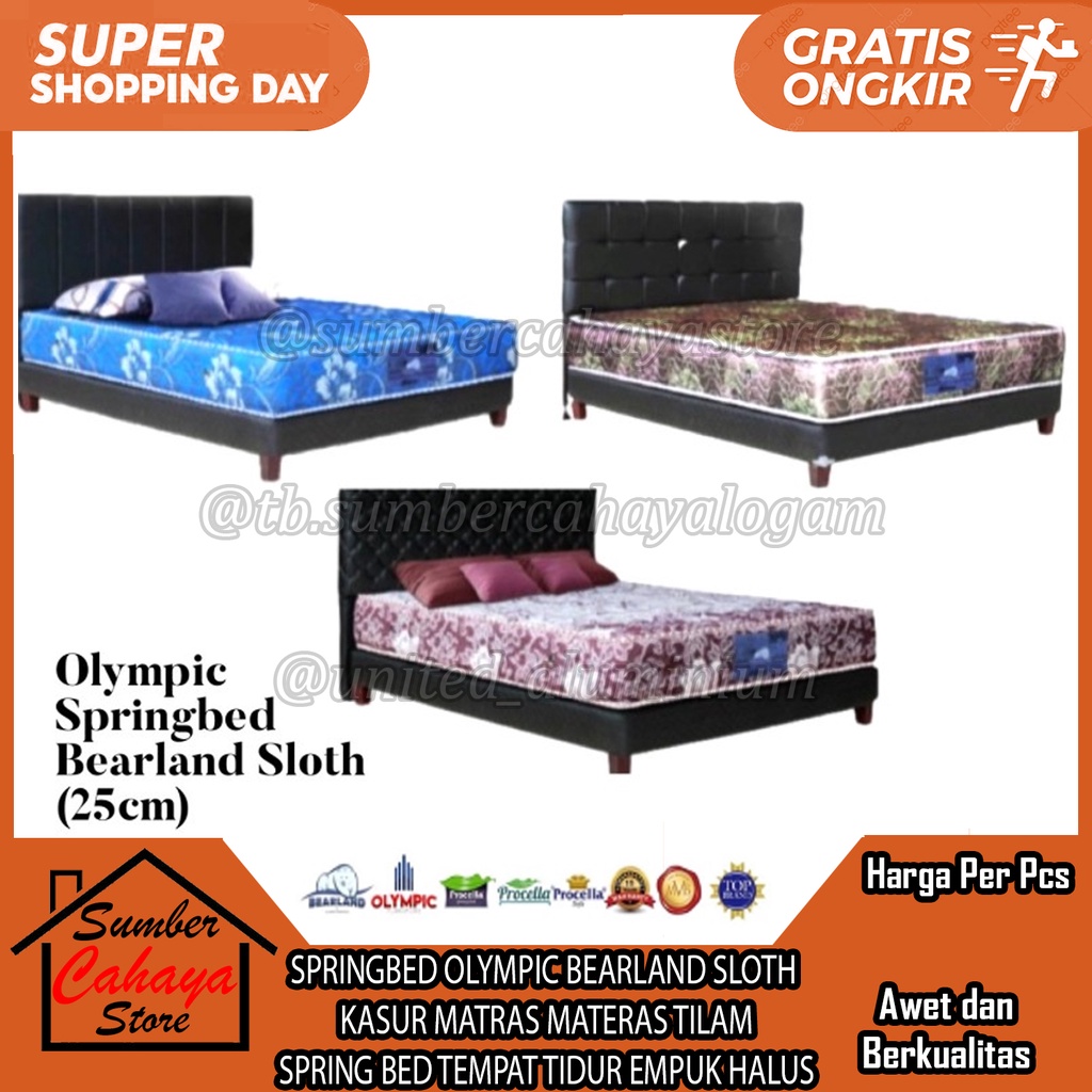 SPRINGBED OLYMPIC BEARLAND SLOTH KASUR MATRAS MATERAS SPRING BUSA TILAM SPRING BED EMPUK LEMBUT HALU