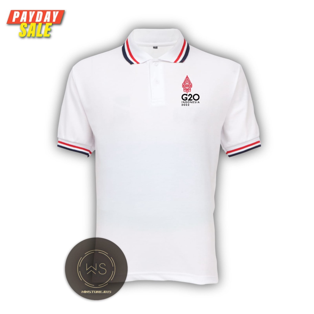 Kaos tshirt polo Motif G20 INDONESIA 2022  / logo list / baju kerah pria / kaos polo laki laki / pol