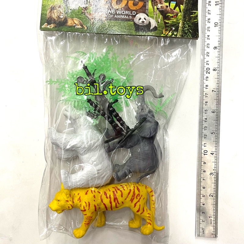 MAINAN ANAK HEWAN KARET WORLD ANIMAL ZOO ANIMAL HEWAN KEBUN BINATANG ISI 6 &amp; ISI 3