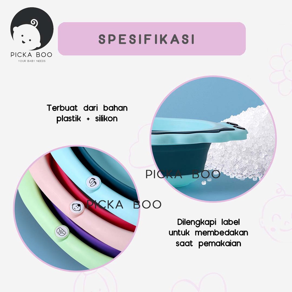 PICKA BOO Foldable Baby Wash Baskom Lipat Bayi Ember Lipat Bayi Multifungsi BPA FREE