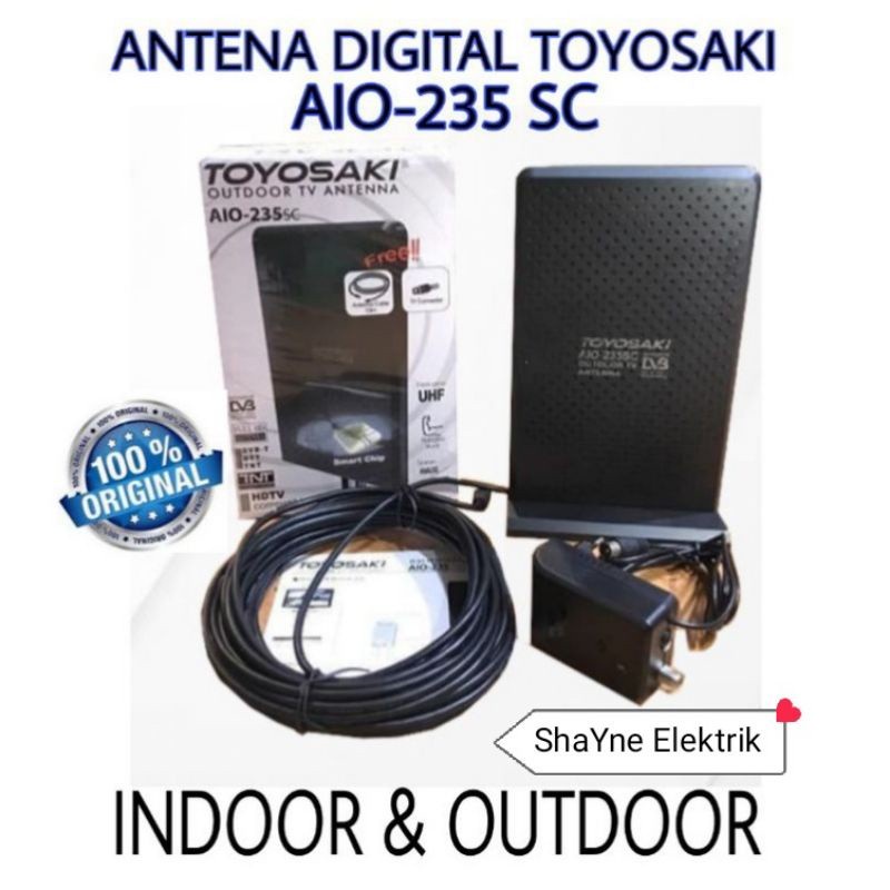 Antena TV Toyosaki AIO 235 SC untuk Indoor /Qudor Antena TV Digital full HD-cocok untuk STB