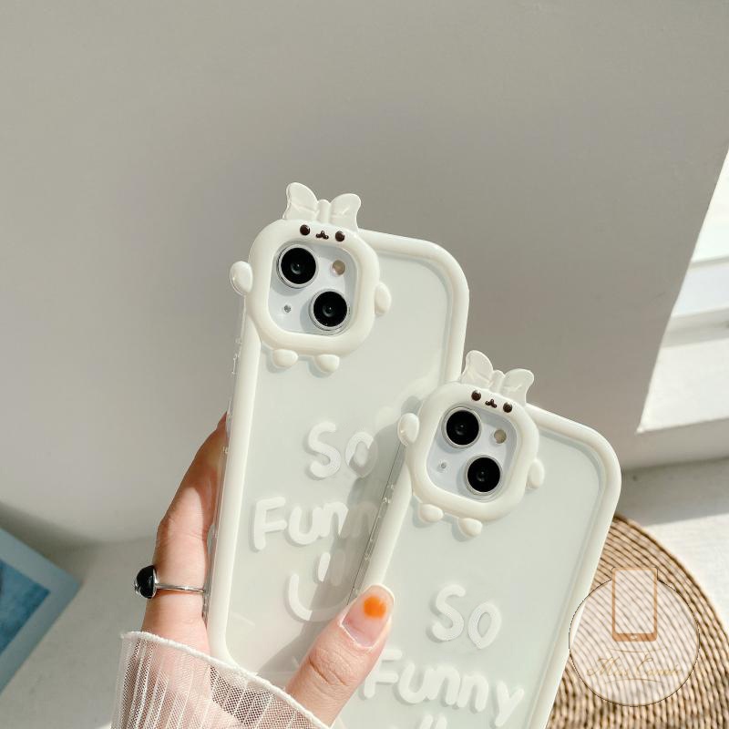 Case VIVO Y12 Y35 Y15s Y21 Y12i Y22 Y16 Y75 Y15A Y55 Y15 V25E Y20 Y33S Y02s Y20s Y11 V23 V23E Y17 Y30 Y31 Y20i Y91C Y91 Y51 Y53s Huruf Smiley 3D Busur Monster Kecil Lensa Soft Case