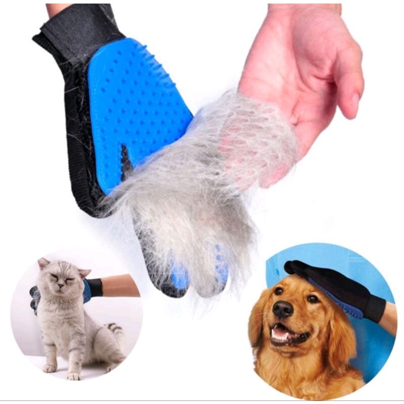 Sarung Sisir Tangan Pemijat Perapi Bulu Kucing &amp; Anjing FEFARM