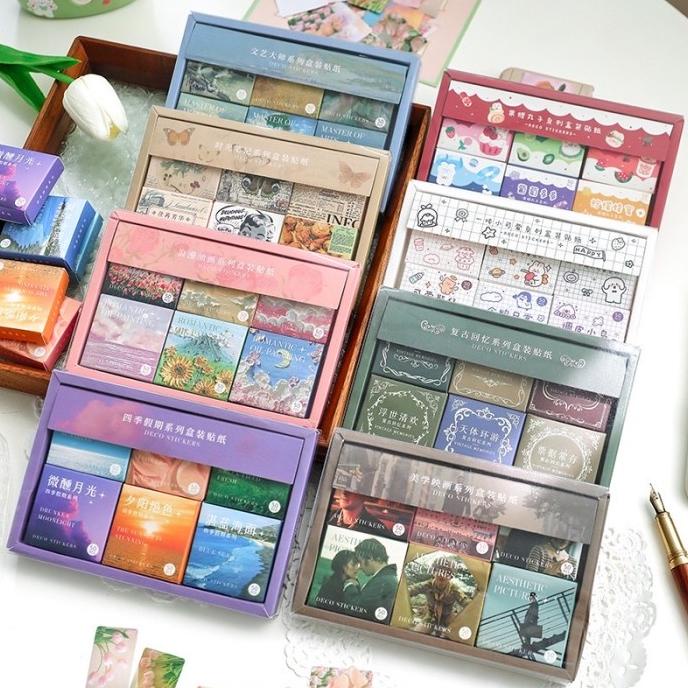 

300 Lembar Sticker Scenery Aesthetic Vintage Retro Cute Ancient Stiker