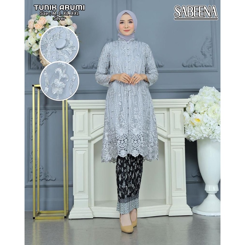 SABEENA - Set Kebaya Modreen Tunik Brokat Busui Kebaya Wisuda Kabaya Pesta Atasan Tebaru Kabaya