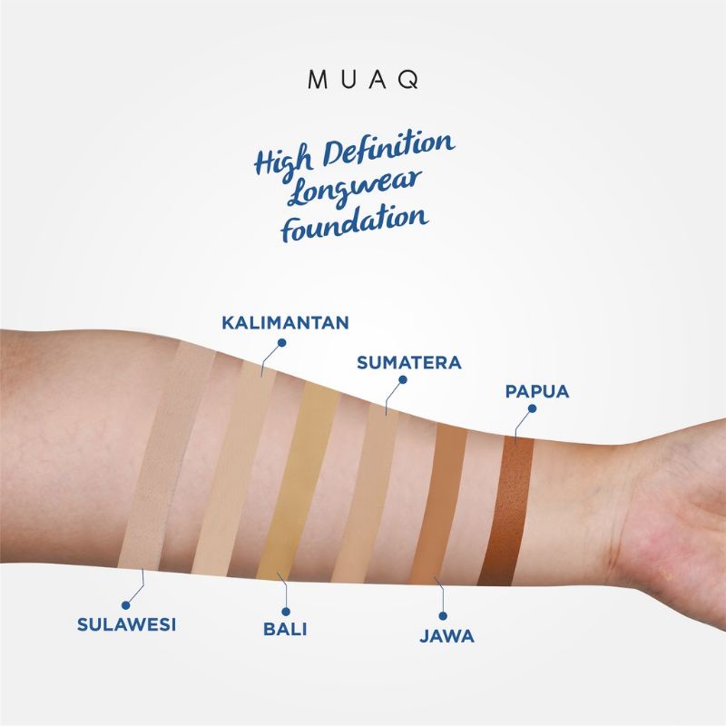 (Share in Jar) MUAQ High Definition Longwear Liquid Foundation Sumatera Jawa Kalimantan Sulawesi Papua Bali Share in Jar