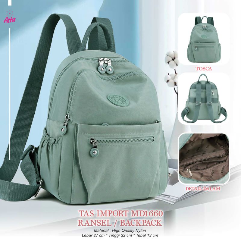 Tas ransel korea bahan nilon anti air kode MD1660
