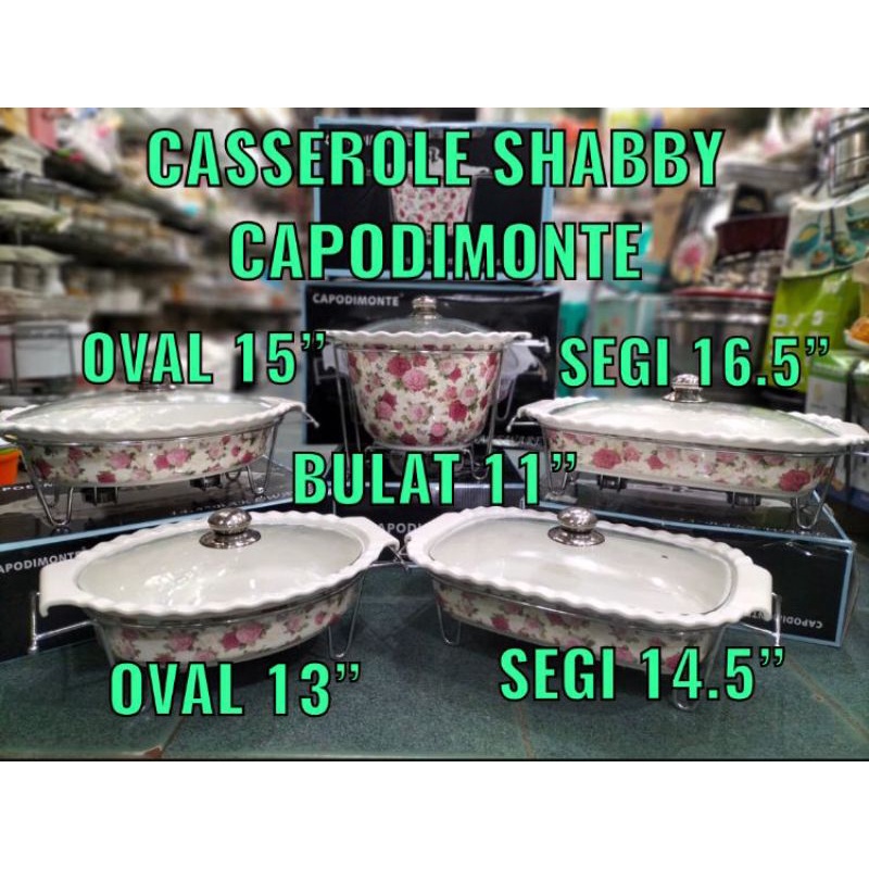 casserole shabby capodimonte keramik wadah saji