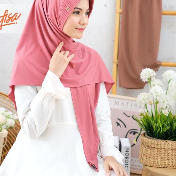 Nafisa Davira | Hijab Instant Belah | Jilbab Pet Antem Pendek - Putih