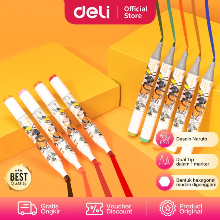 

Deli Sketch Marker / Spidol 30 Warna Ujung Tip Ganda Naruto 70811