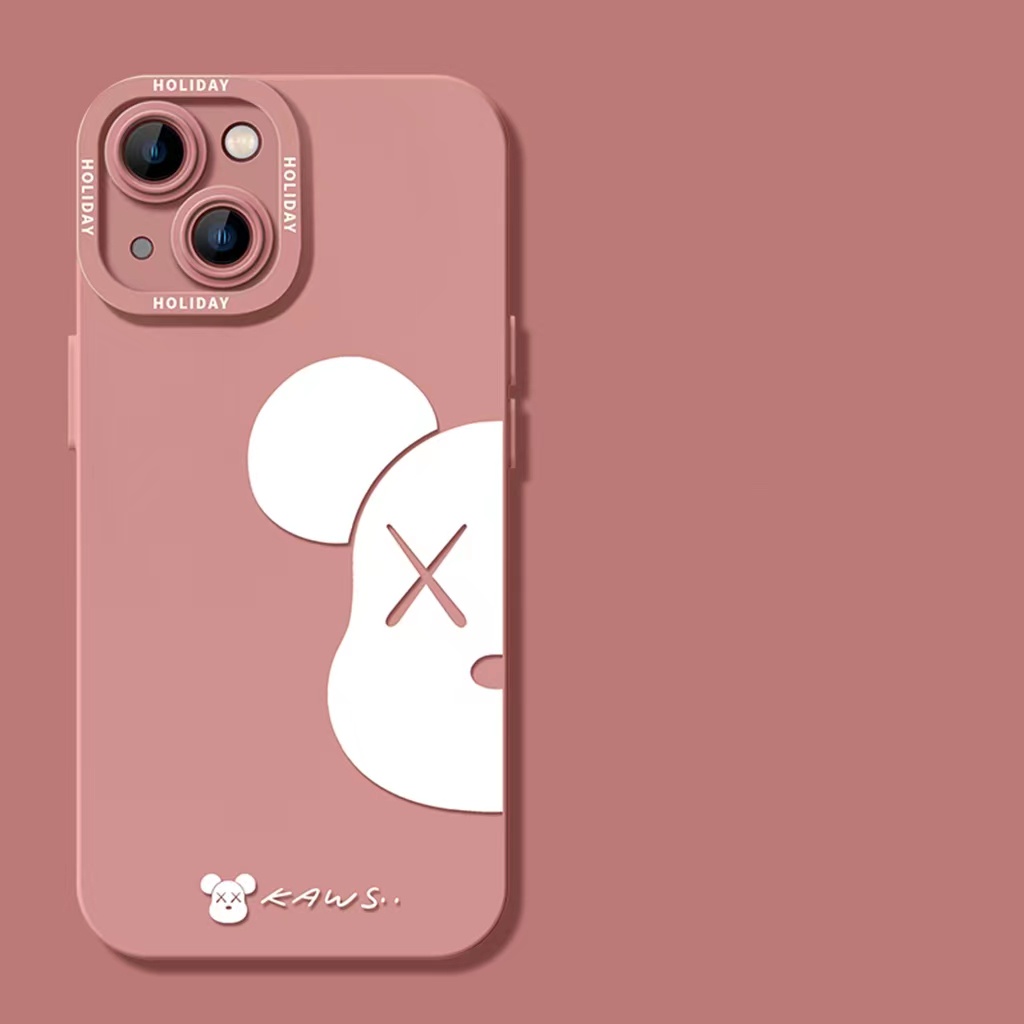 Ins Casing iPhone 14 14pro 14Plus 14prm 13 13pro 13prm 11 7Plus 8Plus Xr XS 12pro Max Motif Beruang Pink
