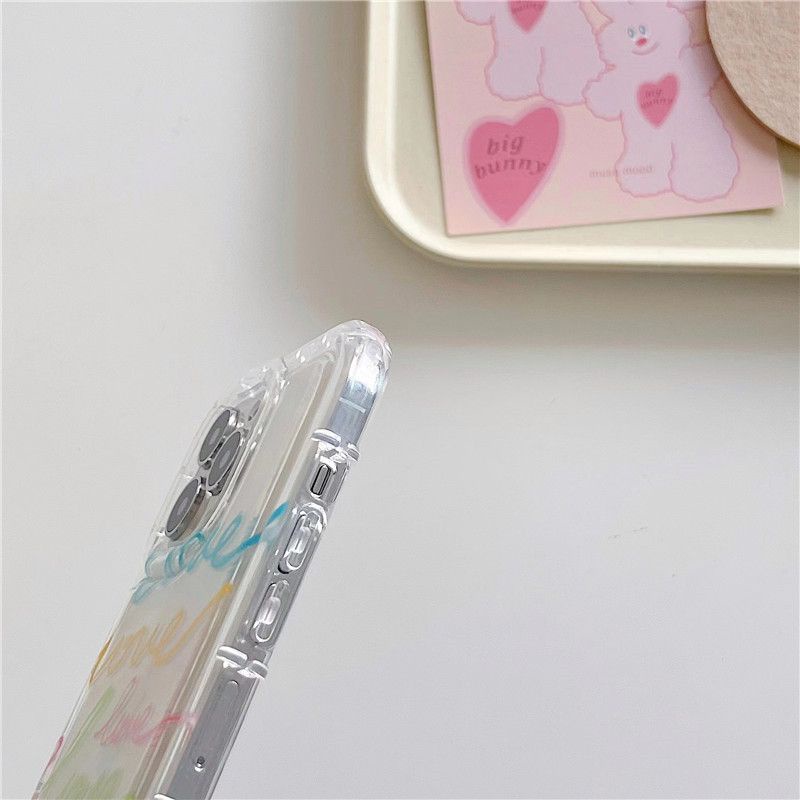 Soft Case Silikon TPU Transparan Motif Hati Untuk IPhone 14 13 12 11 Pro XS Max XR X 8 7 6 6S Plus