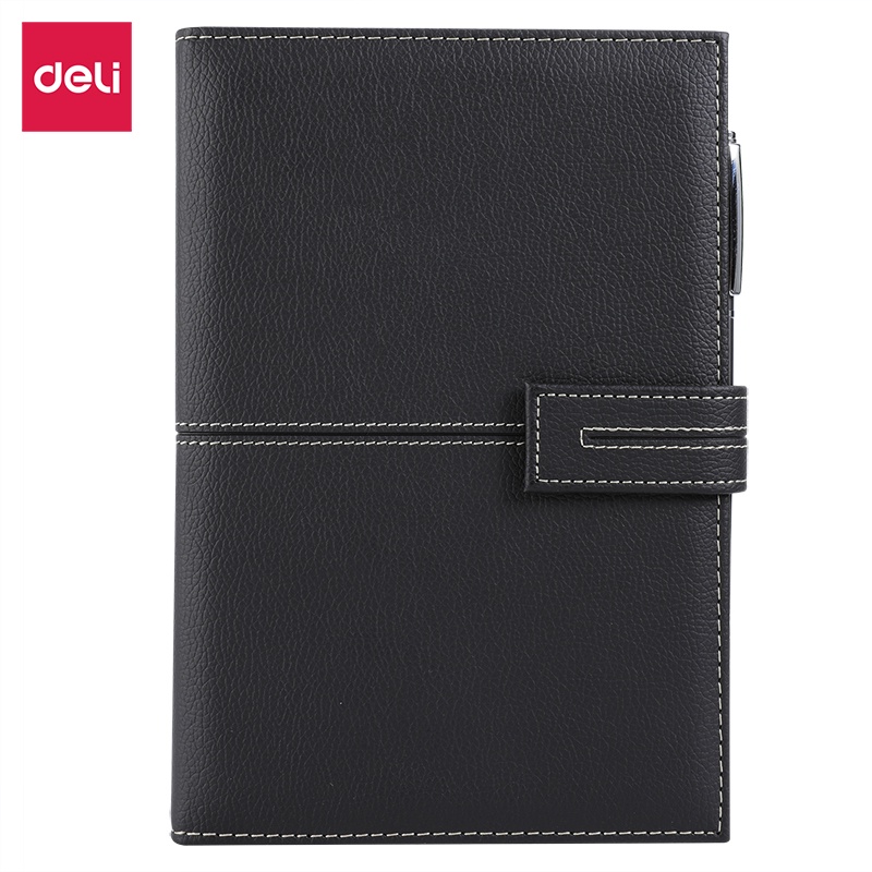 Deli Leather Cover Notebook Gift Set / Buku Catatan  /  Agenda Sampul Kulit A5 120 Lembar Pulpen Gel Premium EN139L