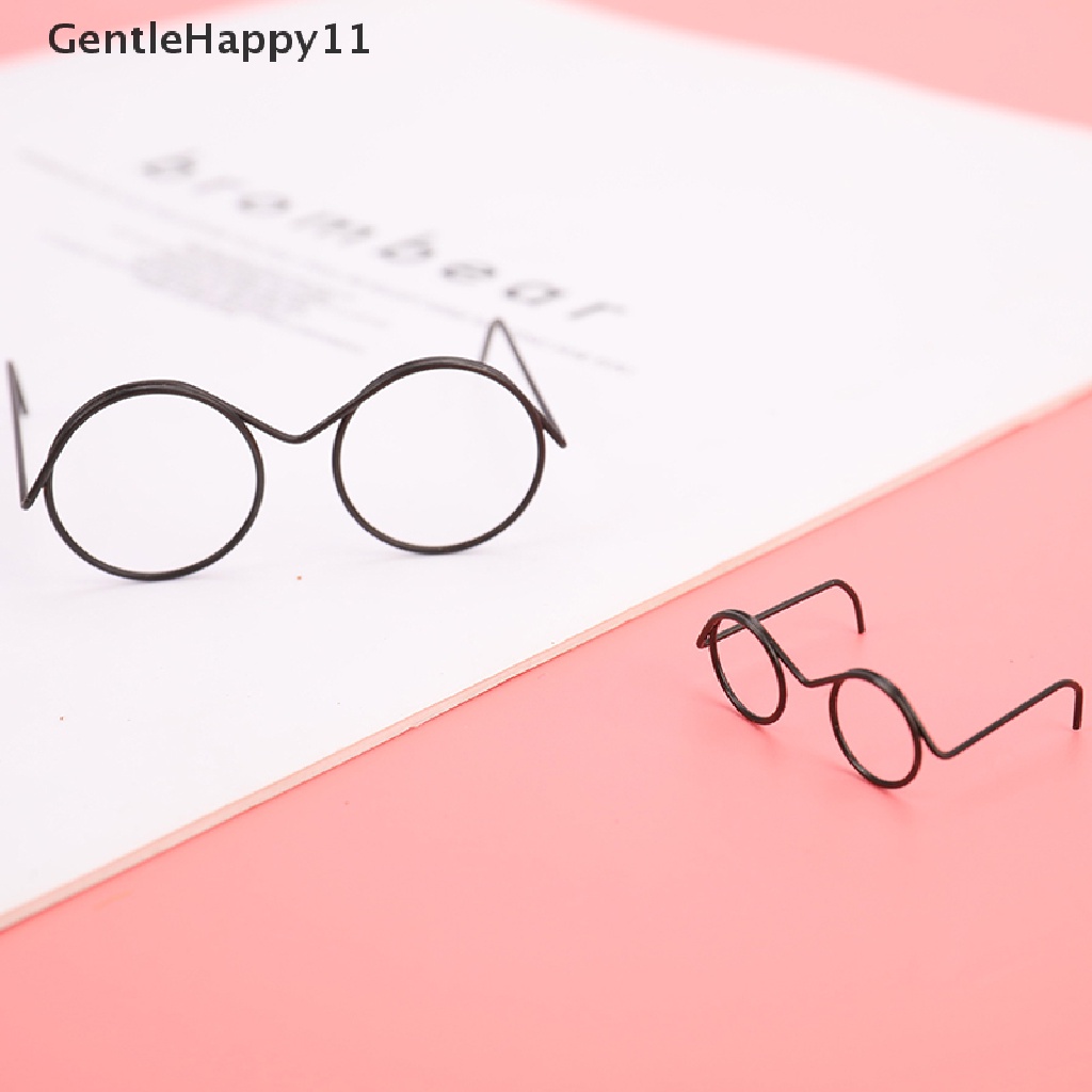 Gentlehappy Fashion Kacamata Bingkai Bulat Tanpa Lensa Retro Keren Boneka Untuk Aksesoris Boneka id