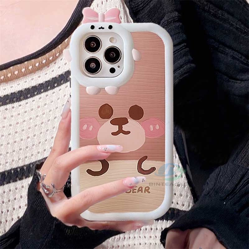 Case Desain Beruang Coklat Untuk IPhone 14 Pro Max 13 Pro Max 11 12 Xr XS 6 6S 7 8 Plus