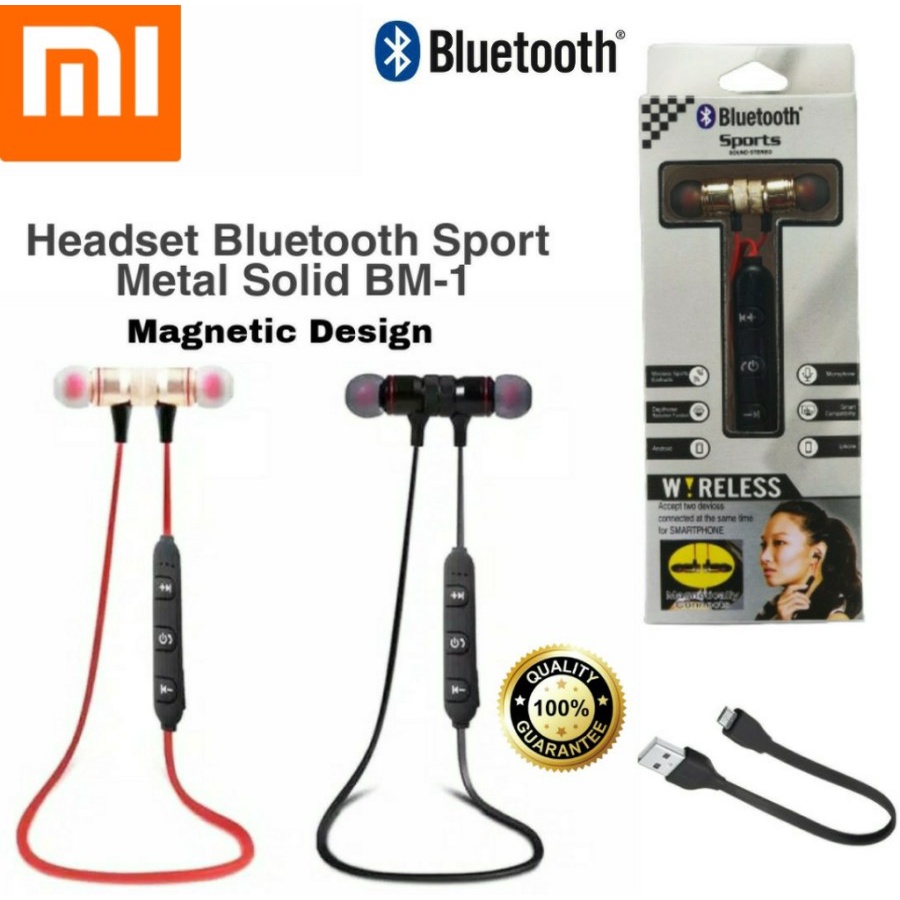 Headset SPORT Bluetooth Magnetic Handsfree Bluetooth Streo Earphone Magnet