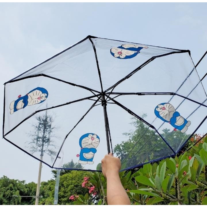 Payung Lipat Kartun Transparan Payung Gagang Lipat Model Kartun Transparan Cute Umbrella Character