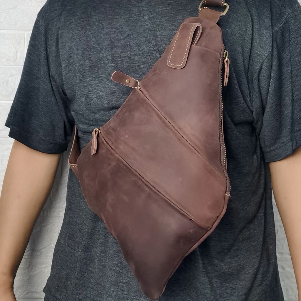CEDRO LEATHER Tas Kulit asli SLim Hazelnut Tipe RAMON