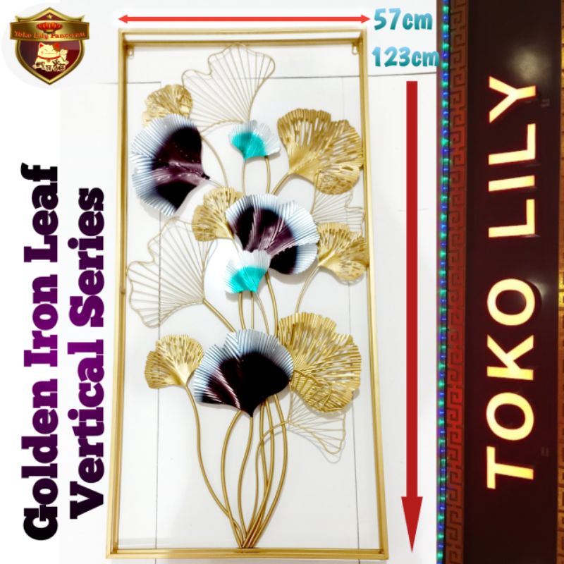 Golden Iron Leaf / Dekorasi Dinding Kuningan Ginko / Pajangan Dinding Bunga Emas