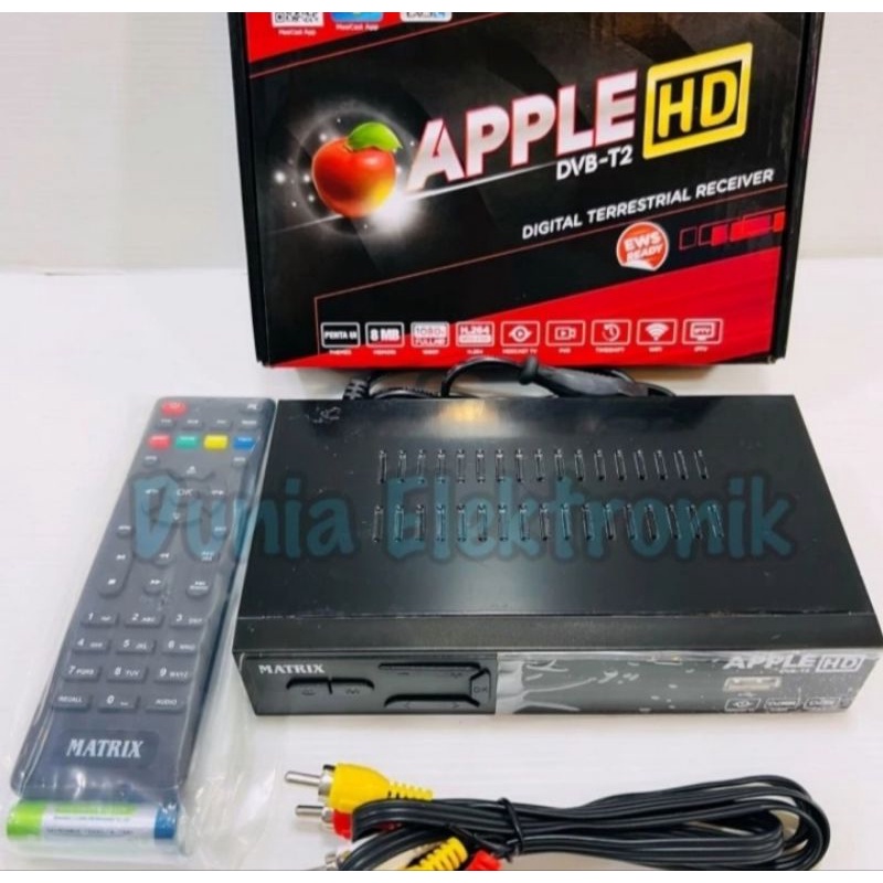 Set top Bok (STB) Apple Matric Merah DVB-T2 Receiber TV Digital