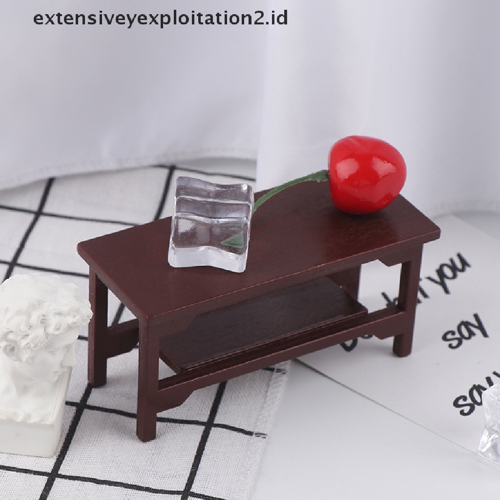 Mainan Miniatur Meja Kopi Retro Skala 1: 12 Untuk Aksesoris Rumah Boneka