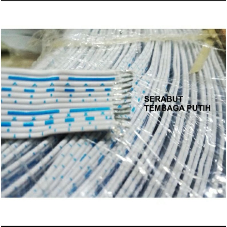 Kabel 12 jalur kabel Awg24 Serabut tembaga putih  jual per/5meter