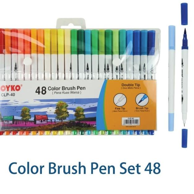 

Joyko Double Tip Brush Pen Set 48 Colors (CLP-40)