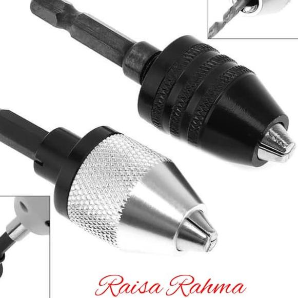 Adaptor Mata Bor 1/4" Mini Drill Chuck Keyless Kepala Bor mini - Silver 0.3-6mm
