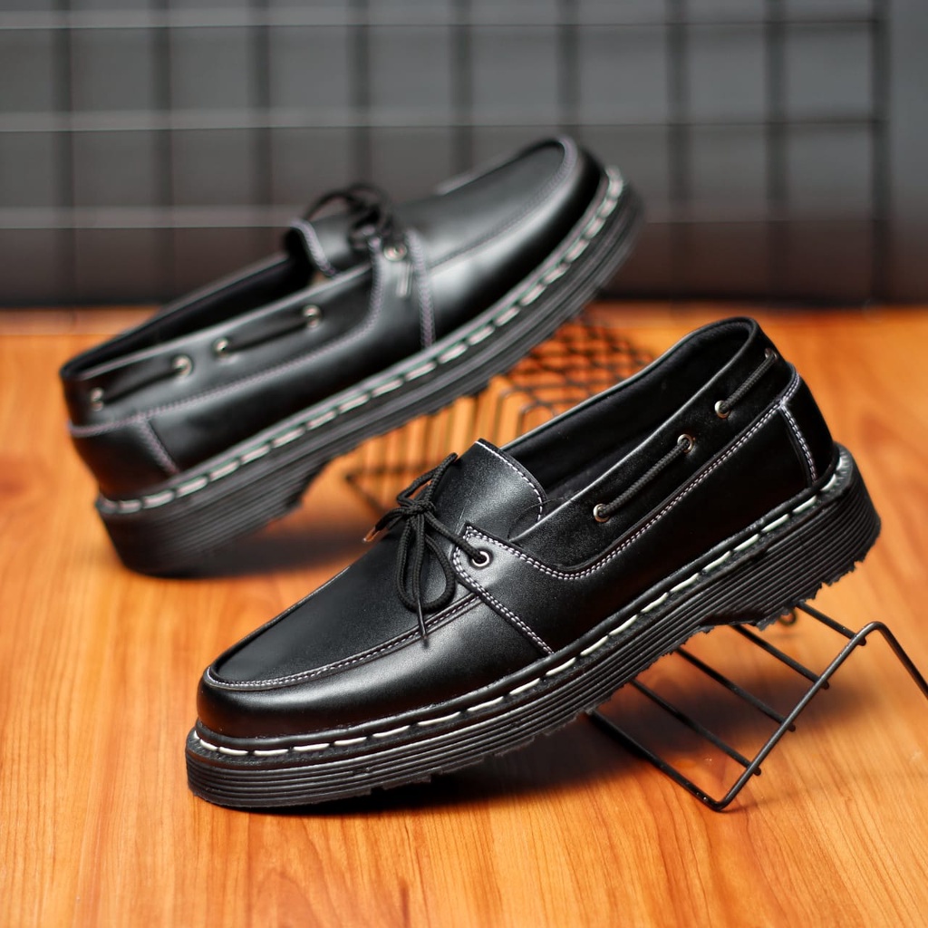 JOSE Sepatu Formal Casual Pria Hitam Tali Pantofel Pria Trendy Original Kulit Sintetis
