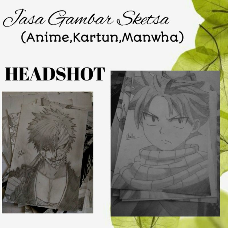 

Jasa gambar sketsa [HEADSHOT] (Anime,kartun,manwha) a4 dan a5