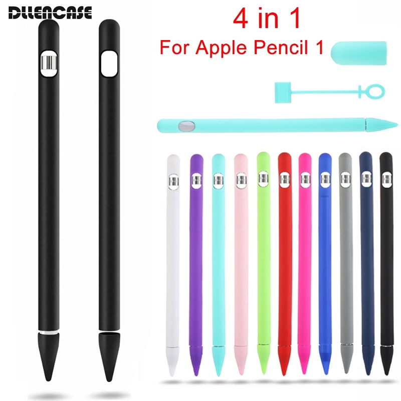 Dllencase 4pcs / set Casing Silikon Apple Pencil 1 / 1 / Stylus A329 Warna-Warni