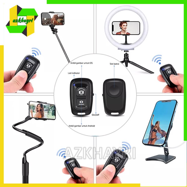 BLUETOOTH REMOTE SHUTTER Tomsis Selfie Kamera Handphone Android Iphone iOS