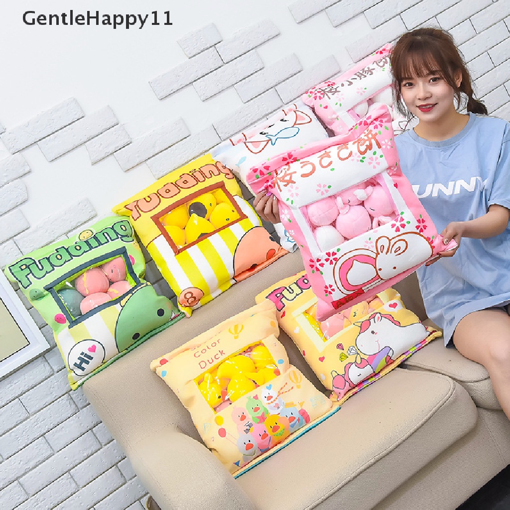 GentleHappy Pudding Bag Food Pillow Cute Cat Chick Dinosaur Plush Pillow Soft Sofa Cushion id