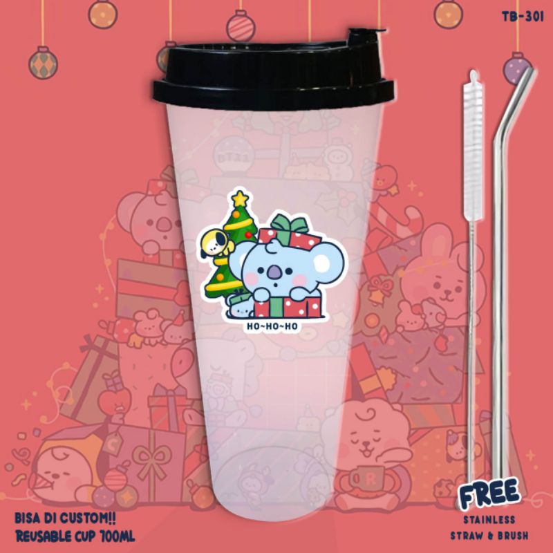 REUSABLE CUP NATAL BT 21/SOUVENIR NATAL/BOTOL MINUM NATAL/TUMBLER NATAL