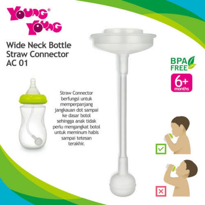 Young Young Botol Susu Straw Connector AC-01 / Sedotan Botol Susu Bayi