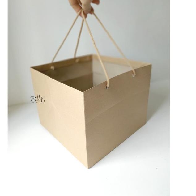 

(pprbag coklat 27x27x25) tas kertas kraft polos coklat [isi 10 buah]