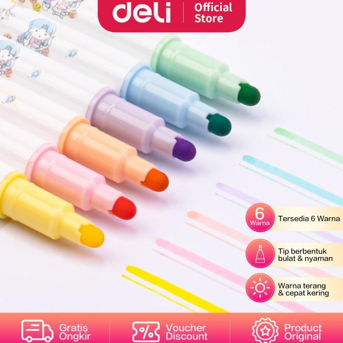 

TERMURAH Deli Highlighter / Penanda Dual Tip Berisi 6 Warna Design Lucu S151 /ALAT TULIS AESTHETIC/ALAT TULIS SEKOLAH/ALAT TULIS SET/ALAT TULIS LENGKAP/ALAT TULIS ANAK/ALAT TULIS LUCU