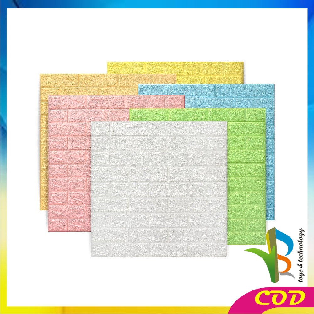 RB-C206 Wallpaper Dinding Foam 3D Kecil Motif Batu Bata / Walpaper Stiker Dinding Dekorasi Kamar