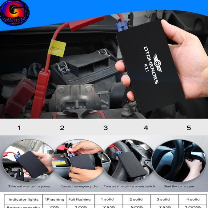 Jumper Starter Aki Mobil 3 in 1 power bank Alat jumper aki