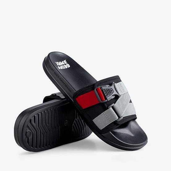 Geoff Max Official - Xenia Black Grey | Slippers | Sandal Pria - 40