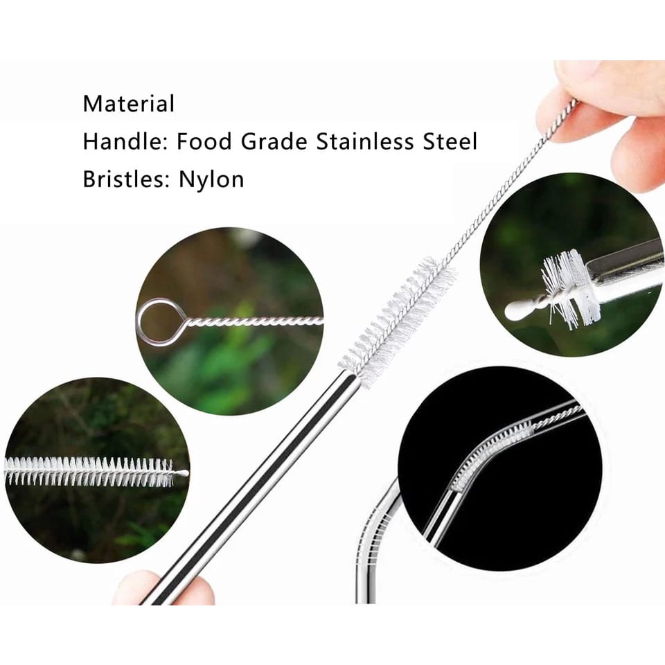 Sikat Pembersih Sedotan Stainless Steel Straw Bush Cleaner F891