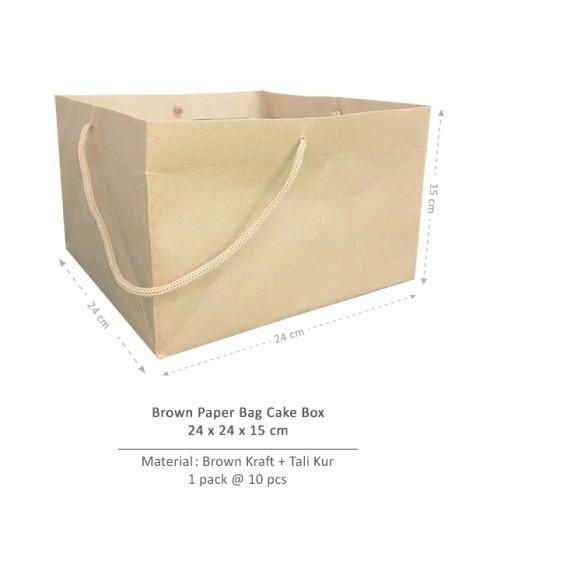 

[Digipack] Brown Paper Bag Cake Box 24 x 24 x 15 | Kantong Kertas