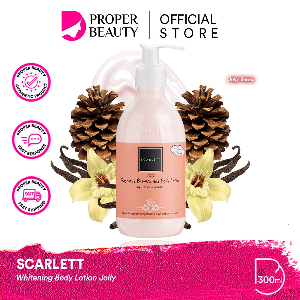 SCARLETT Whitening Fragrance Brightening Body Lotion Jolly Indonesia / 300ml / By Felicya Angelista 