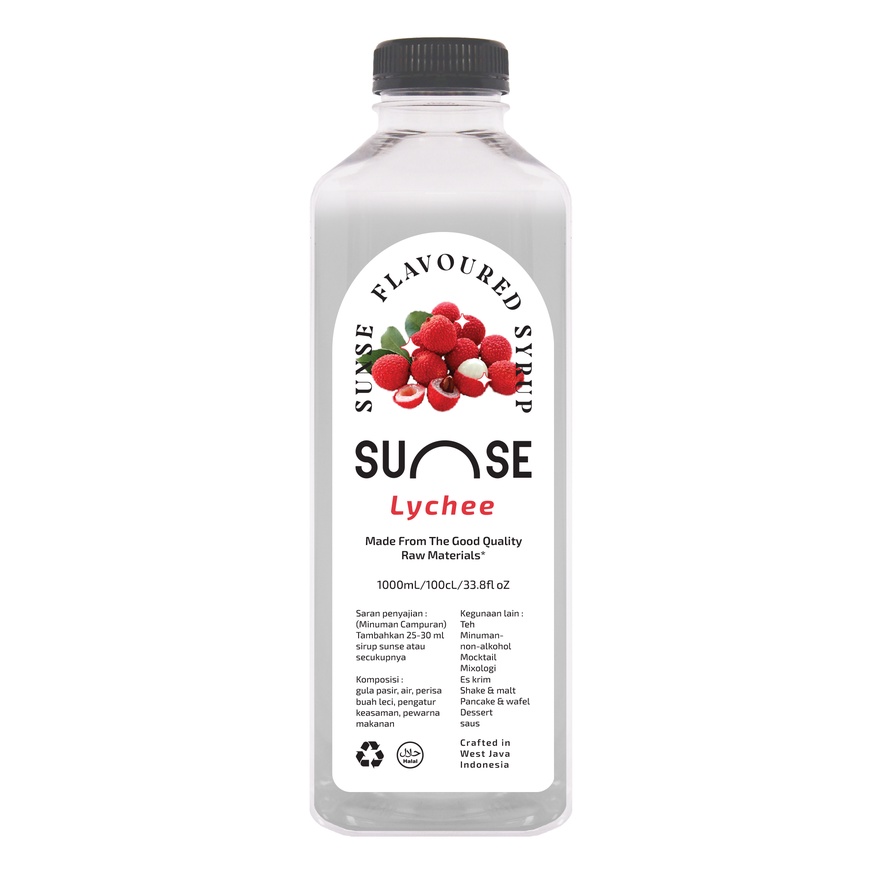 

Syrup lychee 1Liter sunse/ Sirup Rasa Buah Leci