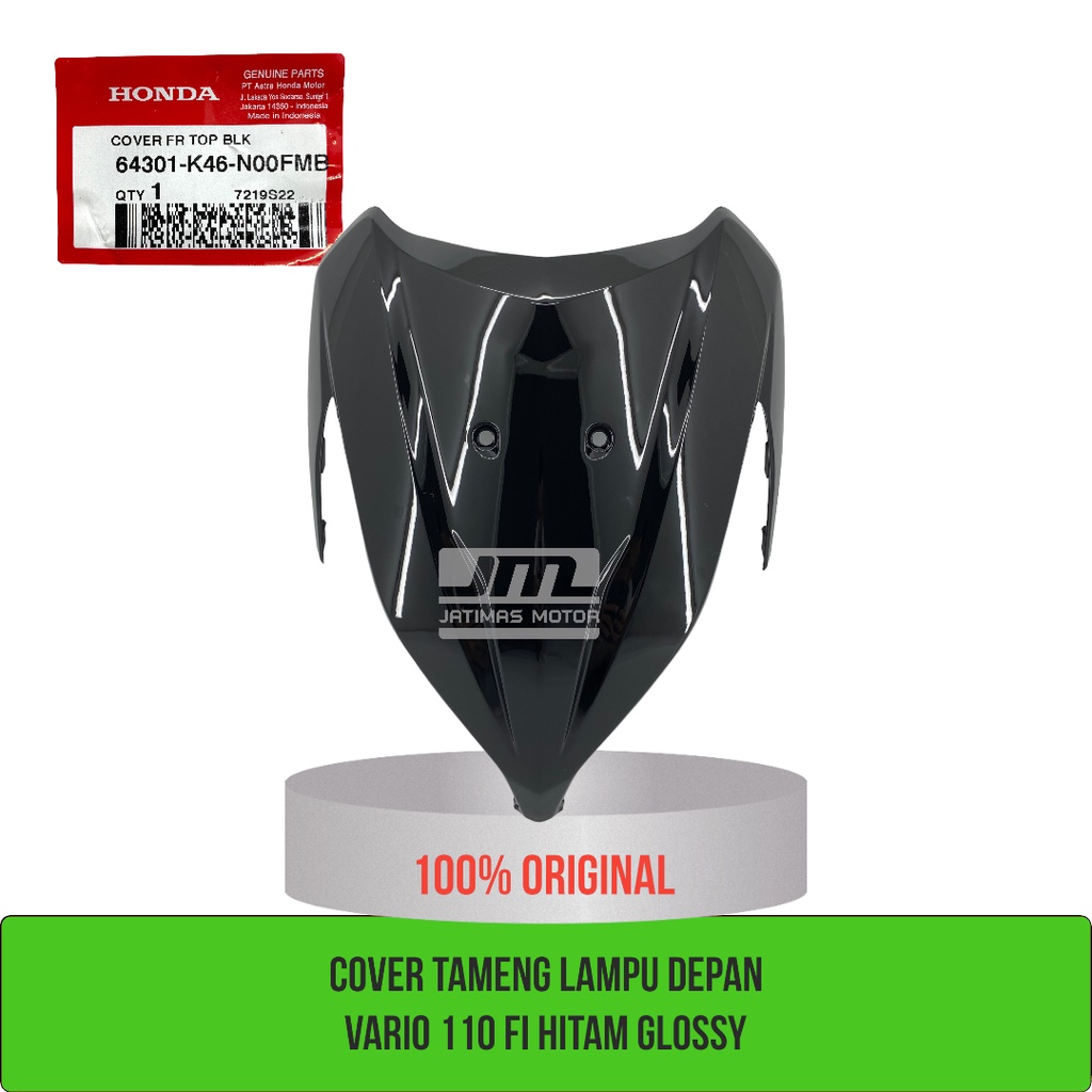 Cover tameng lampu depan vario 110 fi hitam glossy 64301-K46-N00FMB